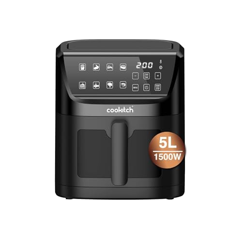 Cookitch AIR FRYER 5L BLACK – Freidora de Aire con Pantalla LED, Capacidad 5L,...