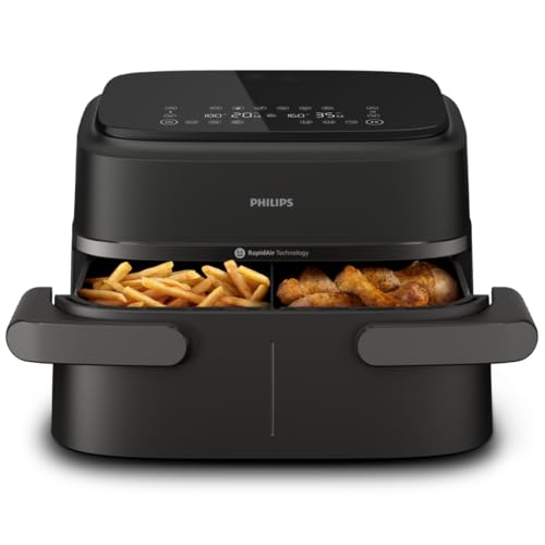 Philips Dual Basket Airfryer Serie 1000-7,1 l de capacidad, tecnología RapidAir, 10...