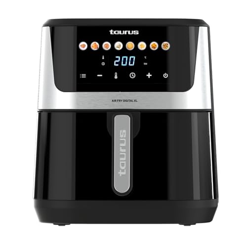Taurus – Freidora aire Air Fry Digital XL | 1700W | 8L | 8 Programas | Pantalla...