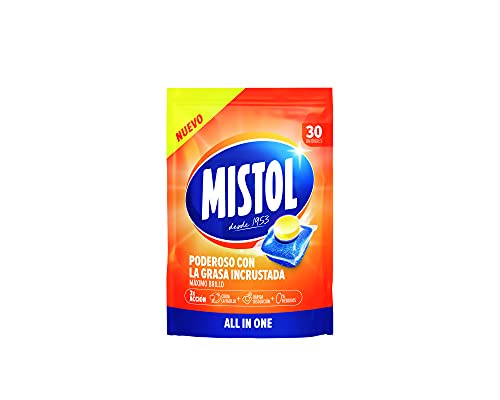 Mistol All In One - 30 Pastillas para lavavajllas - Óptima desincrustación, cuida...