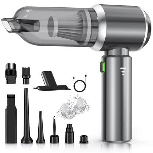 NVKHG Aspirador de Mano, 26000Pa Mini Aspirador Recargable, Aspiradoras de Mano Coche...