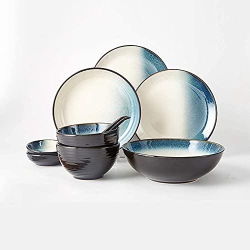 UYSELA Dishes Dessert Plates Ceramic Dinnerware Set 10 Piece round Plates, Simple and...