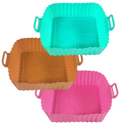 Echehi Pack de 3 Fundas para Molde Silicona Freidora de Aire, Las Silicona Air Fryer...