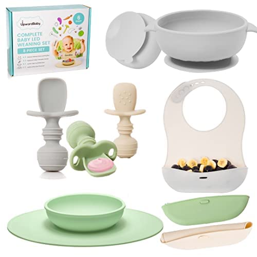 Upward Baby Led Weaning Supplies - Suction Plates for Baby - Spoons Self Feeding 6...