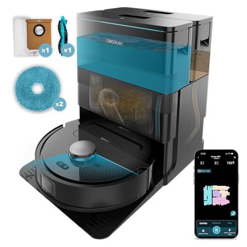 Cecotec Robot Aspirador y Friegasuelos con IA y Base Autovaciado Conga X70. Motor de...