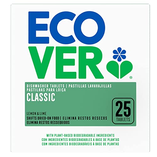 Ecover Pastillas lavavajillas ecológicas Classic, fragancia Lemon & Lime, 25...