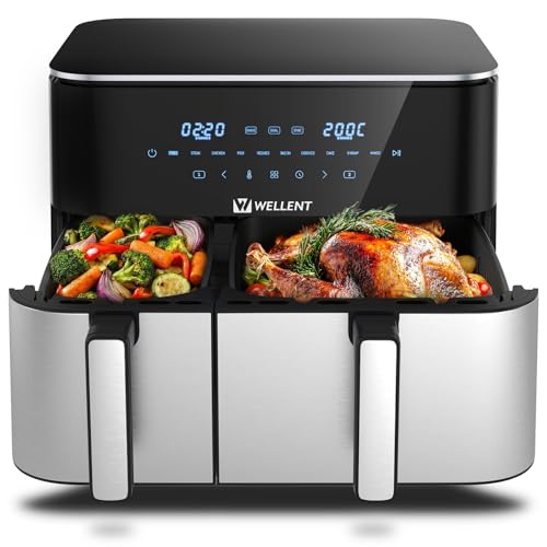 Air Fryer 11L con Doble Cestas(4+7L) - Freidora Aire Grande 2600W (80℃-200℃) con...