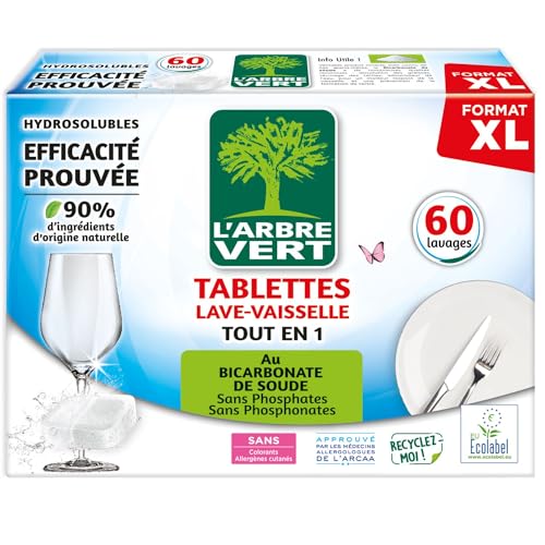 L'arbre vert Tablettes Lave-Vaisselle Hydrosolubles tout en 1 60 Doses Nouveau