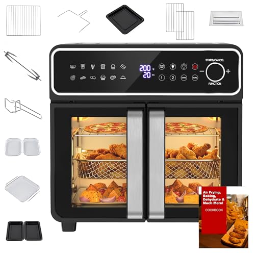 Freidora de aire 23L Mini Horno – Zona simple/doble regulable, 2600W Airfryer con...