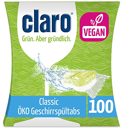 Claro Classic Pastillas Lavavajillas - 100 Capsulas - Biodegradables, sin Plastico y...