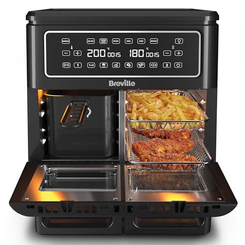 Breville Freidora de aire Halo Flexi | Horno con freidora de aire doble digital | 11...